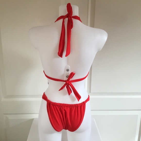 Women’s Brazilian Two Piece Tie Knot Halter Triangle Bikini - Picture 5 of 8